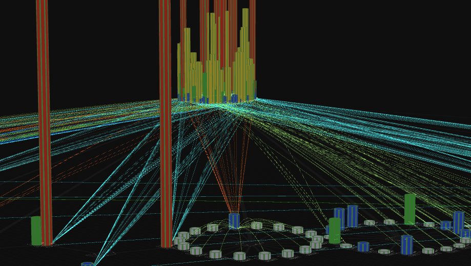 Token towers showing file sizes as colored 3D columns